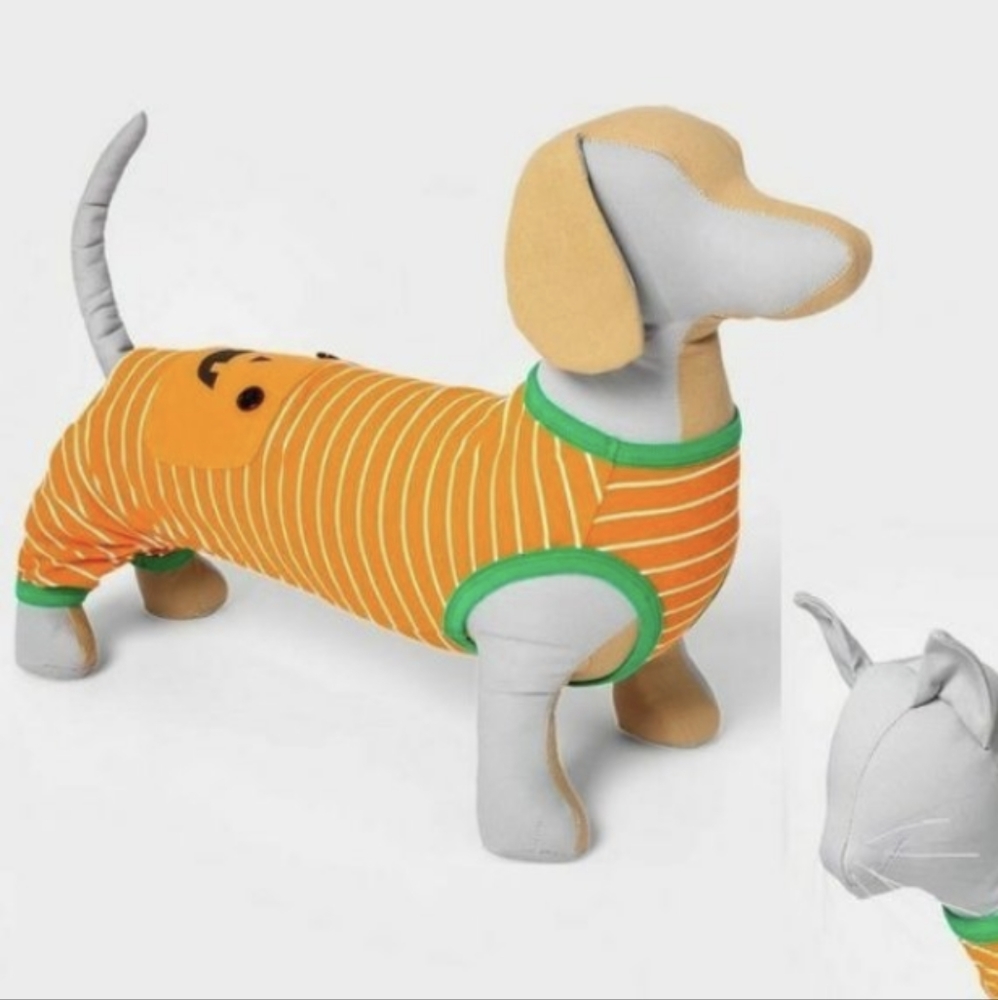 XXL Jack O'Lantern Pet Pajamas Cotton Striped Pumpkin Halloween Dog Pajamas